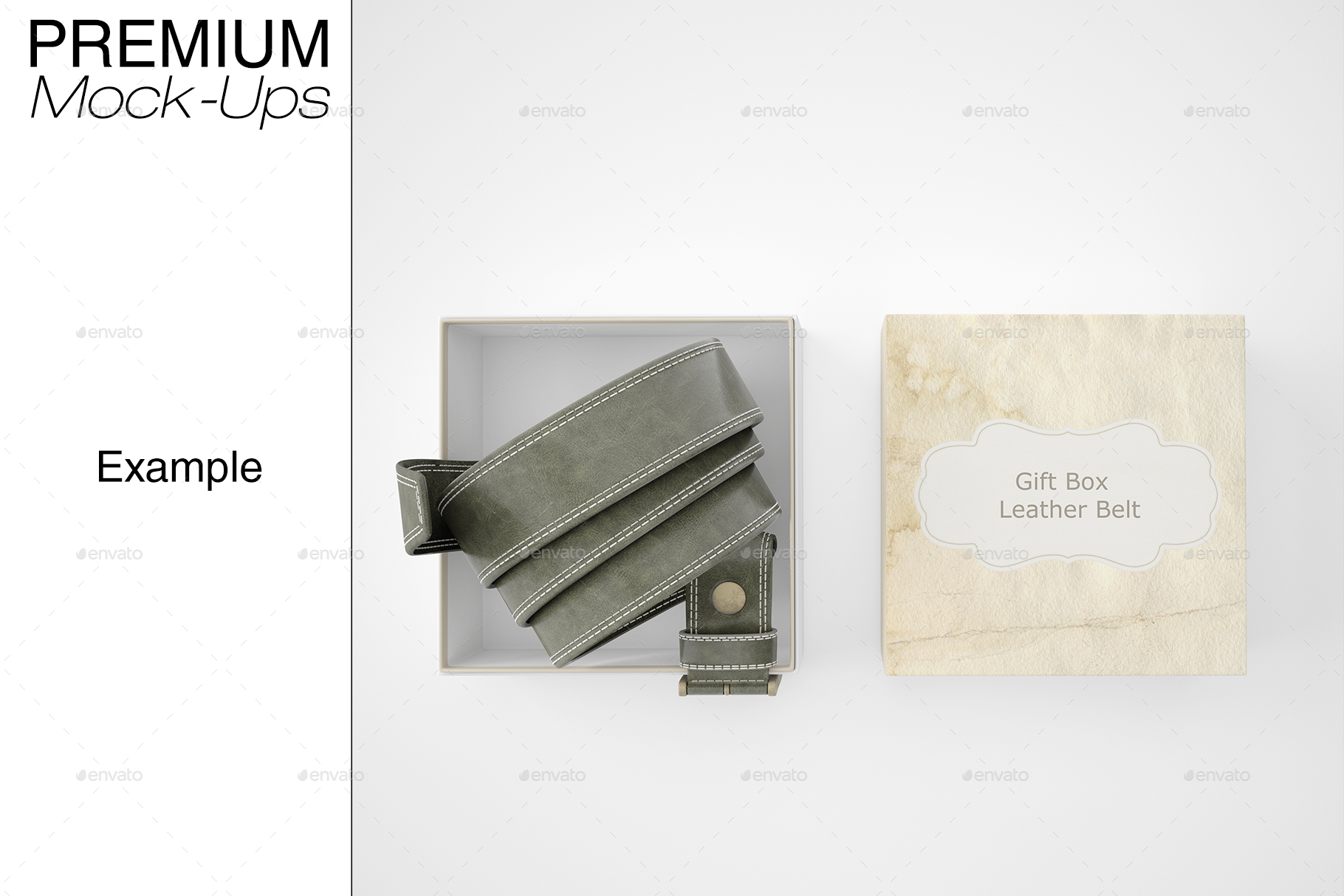 Men's Leather Belt & Gift Box Set, Graphics GraphicRiver